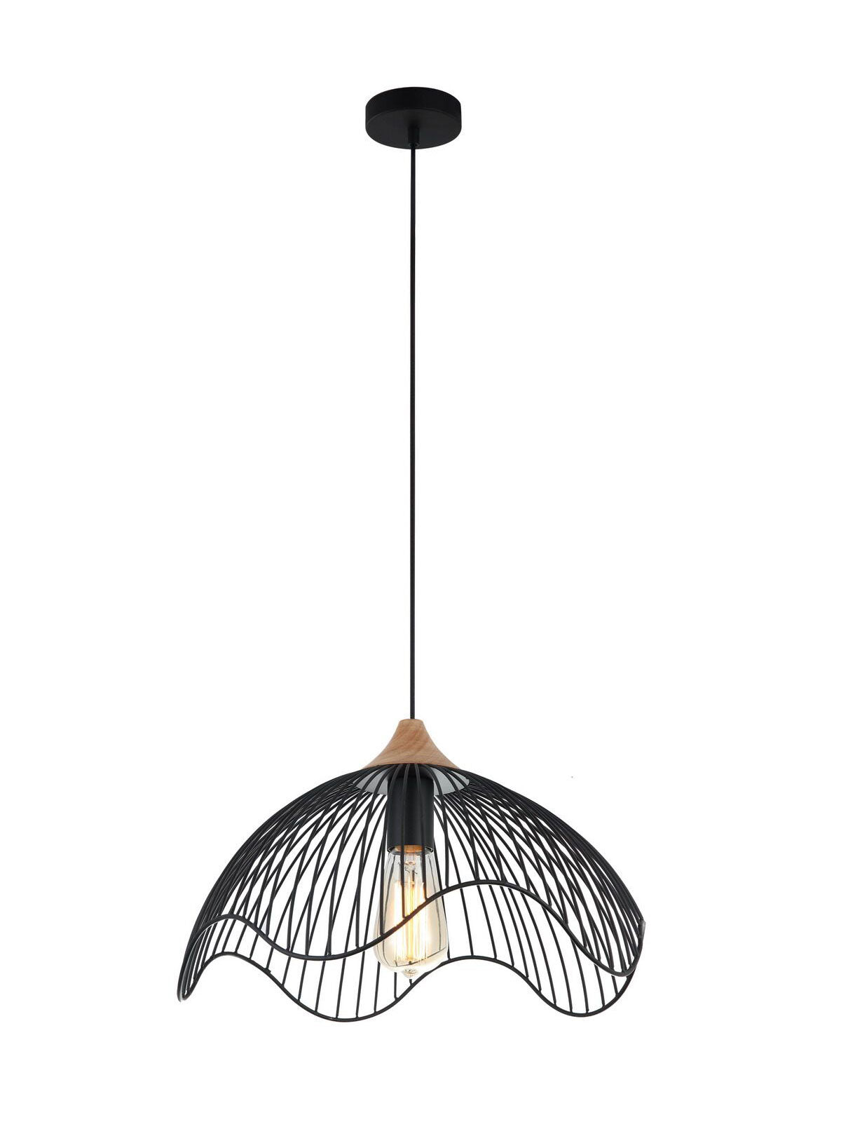 Modern Iron Dome Pendant Black