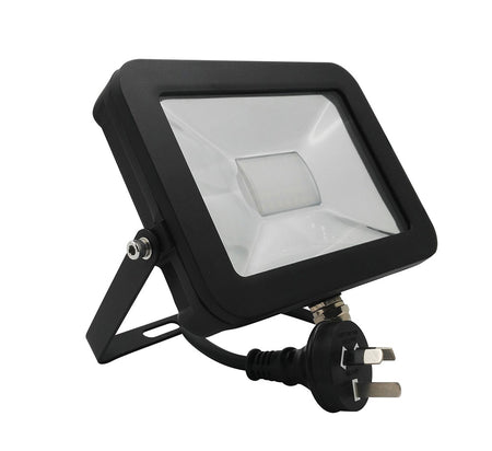 Adjustable Slim 240V 30W LED Floodlight - Black Finish / Natural White LED