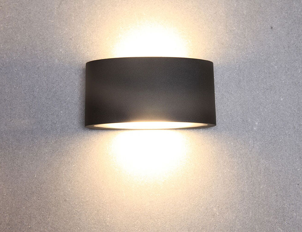 Tama 6.8W LED Up/Down Wall Light Black Finish / Warm White