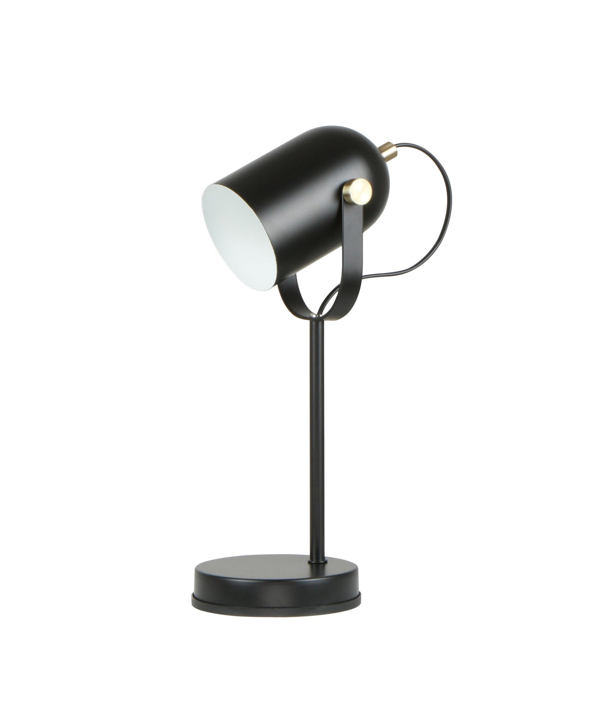 Tazza Ellipse Shade with Antique Brass Highlight Table Lamp - Matte Black