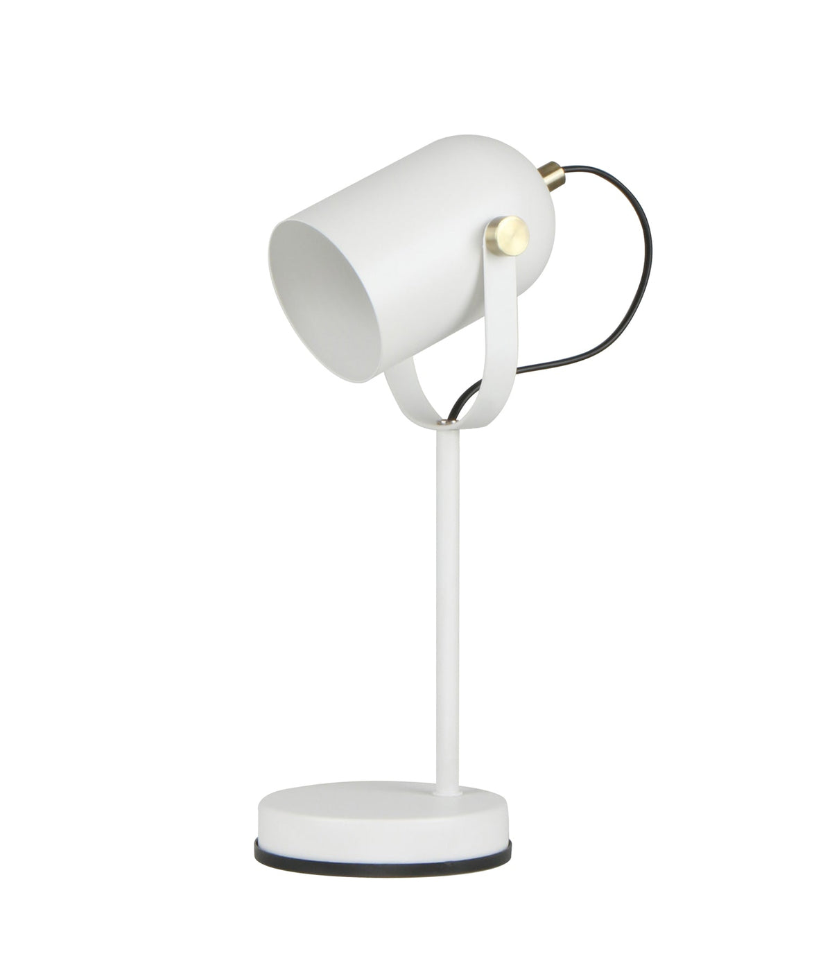 Tazza Ellipse Shade with Antique Brass Highlight Table Lamp - Matte White