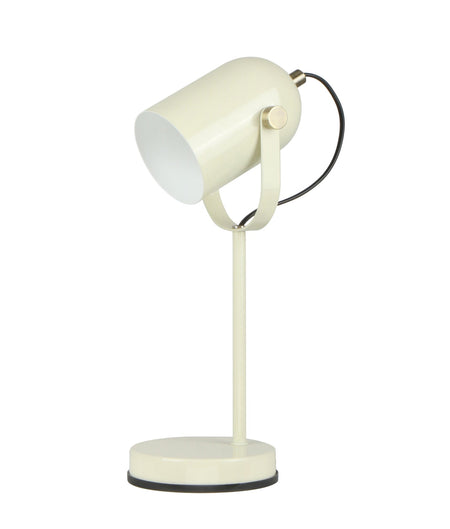 Tazza Ellipse Shade with Antique Brass Highlight Table Lamp - Glossy Cream