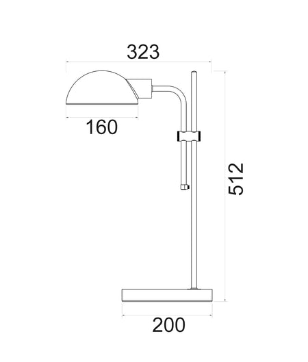 Tettu Adjustable Height Swivel Head Sand Black Table Lamp