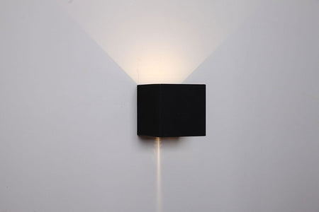 Cube 6.8W LED Exterior Up/Down Wall Light Black