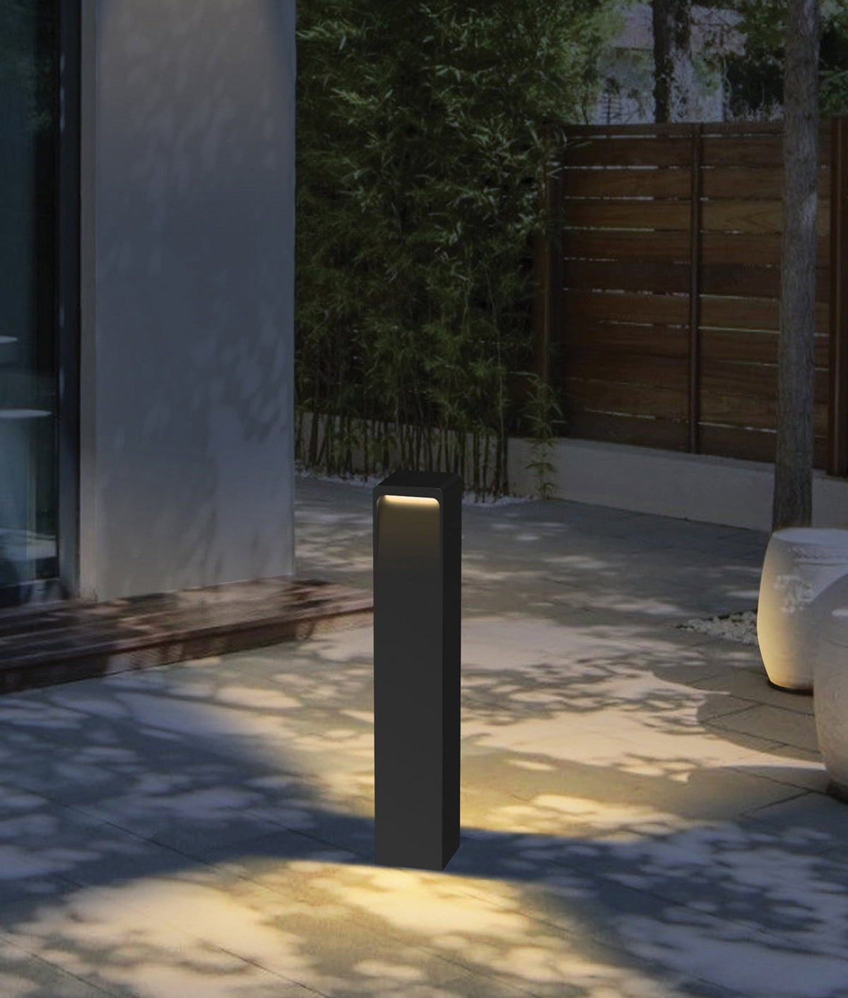Toren LED Tri-CCT Surface Mounted Dark Grey Bollard Light IP65 - 800mm