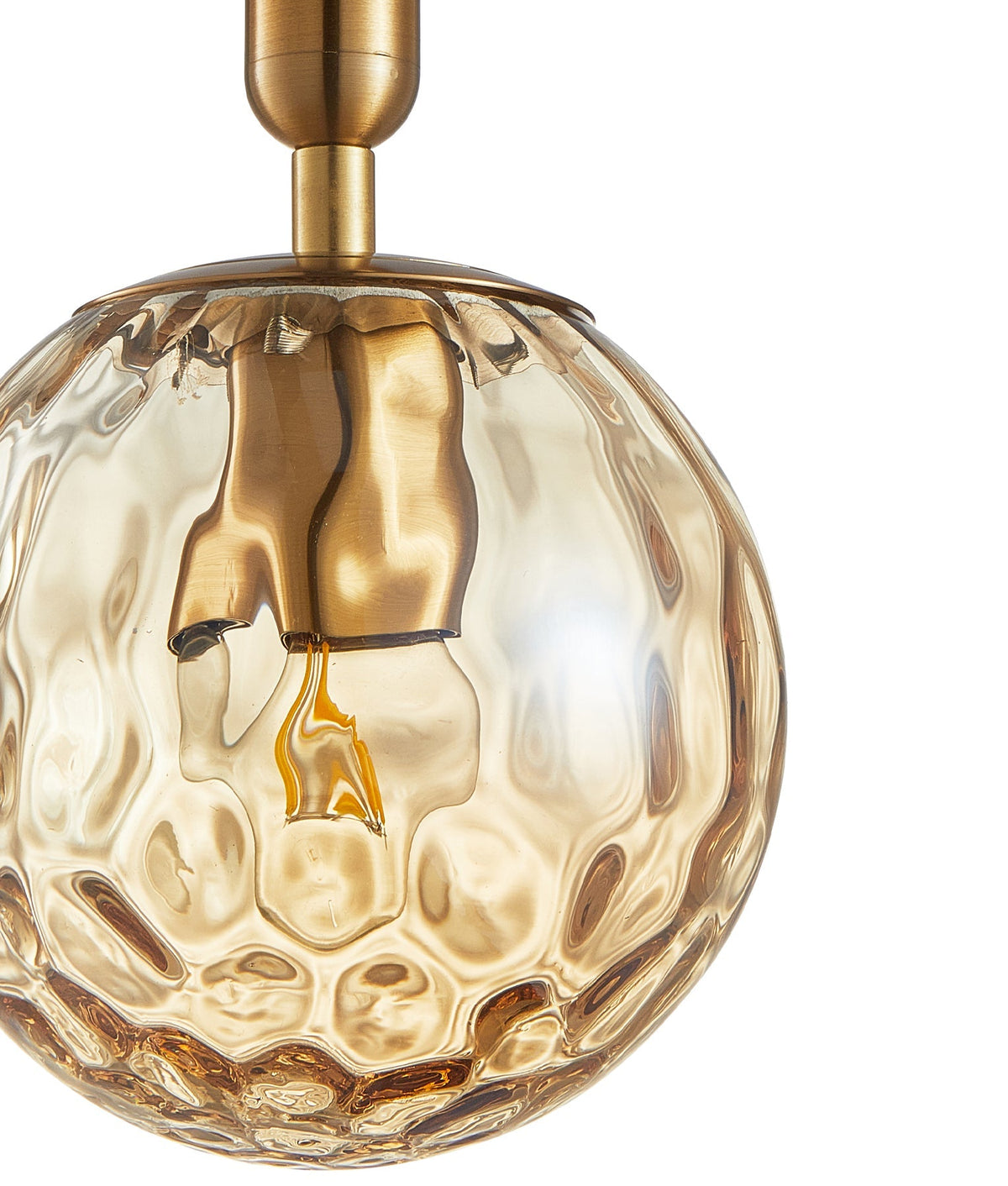 Trattino Interior Bronze Amber / Smokey Black Spherical Glass Multiple Round Base Pendant Light - Bronze Amber