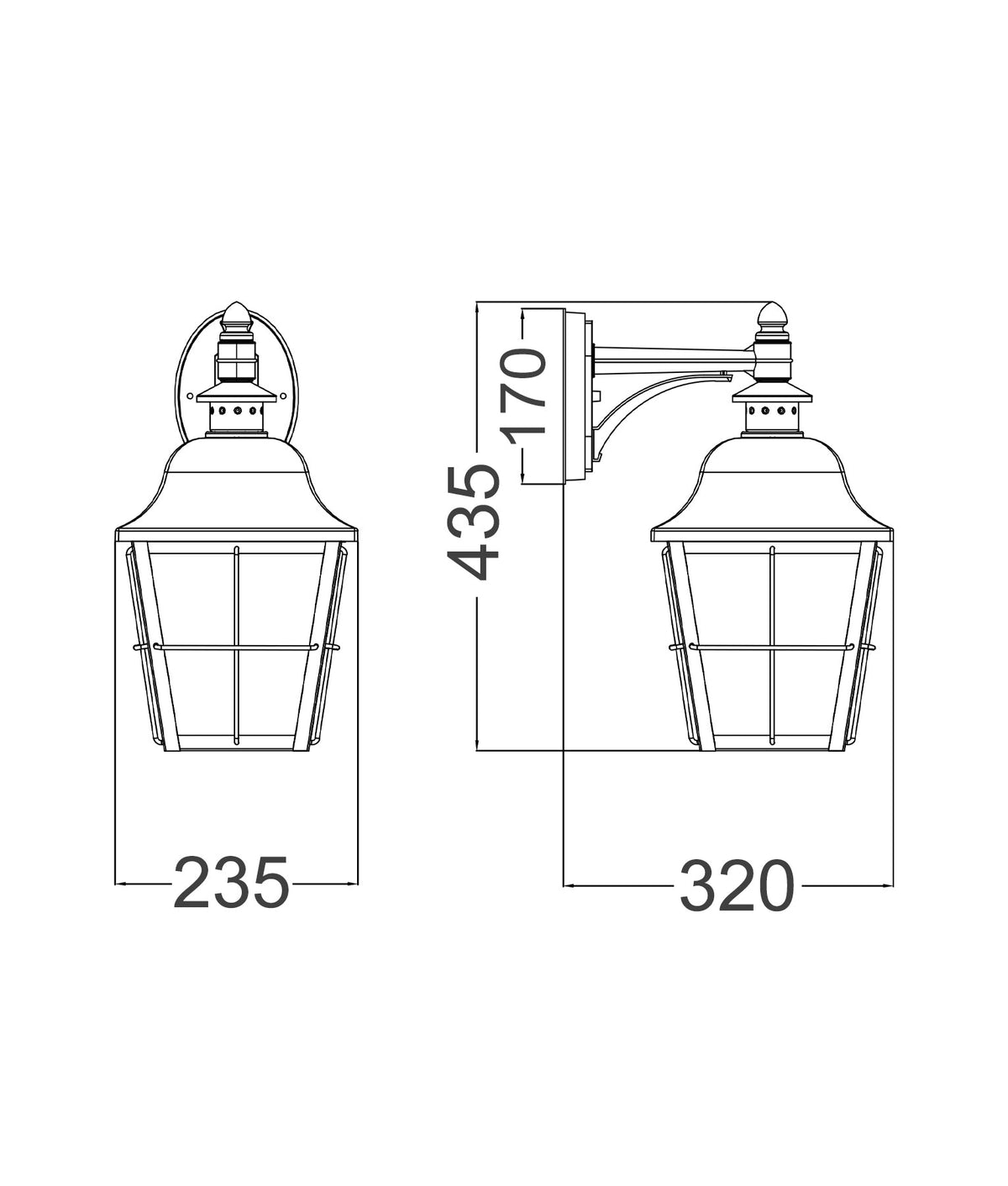 Trenero Exterior Surface Mounted Coach Wall Light IP44 - Matte White
