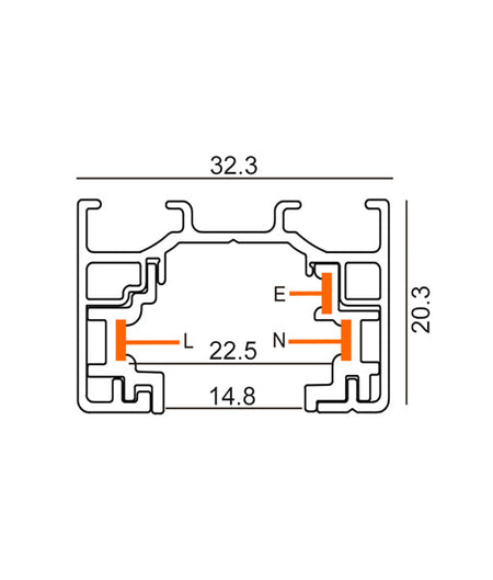 3 Wire 1 Circuit Universal Tracks, Connectors, End Cap & Live End - Black / Connector T-Piece (Left2)