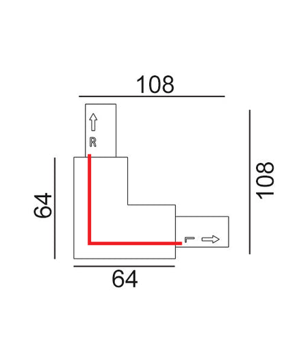 3 Wire 1 Circuit Universal Tracks, Connectors, End Cap & Live End - Black / Connector T-Piece (Right2)