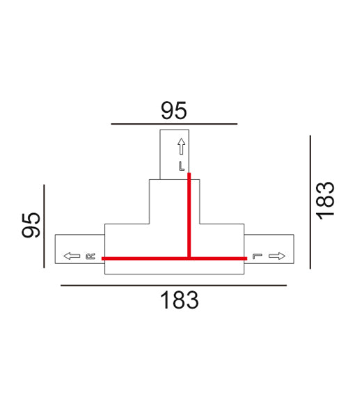 3 Wire 1 Circuit Universal Tracks, Connectors, End Cap & Live End - White / Connector T-Piece (Right1)