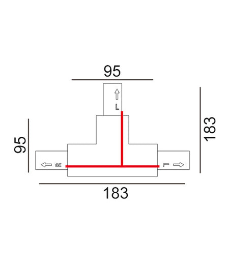 3 Wire 1 Circuit Universal Tracks, Connectors, End Cap & Live End - White / Connector T-Piece (Right1)