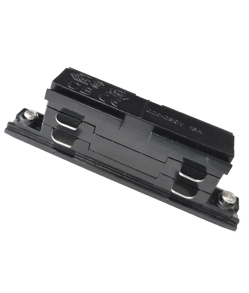 4 Wire 3 Circuit Universal Tracks, Connectors, End Cap & Live End - Black / Connector Mini Straight