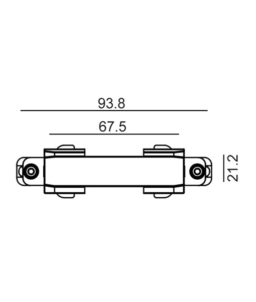 4 Wire 3 Circuit Universal Tracks, Connectors, End Cap & Live End - Black / Connector T-Piece (Right2)