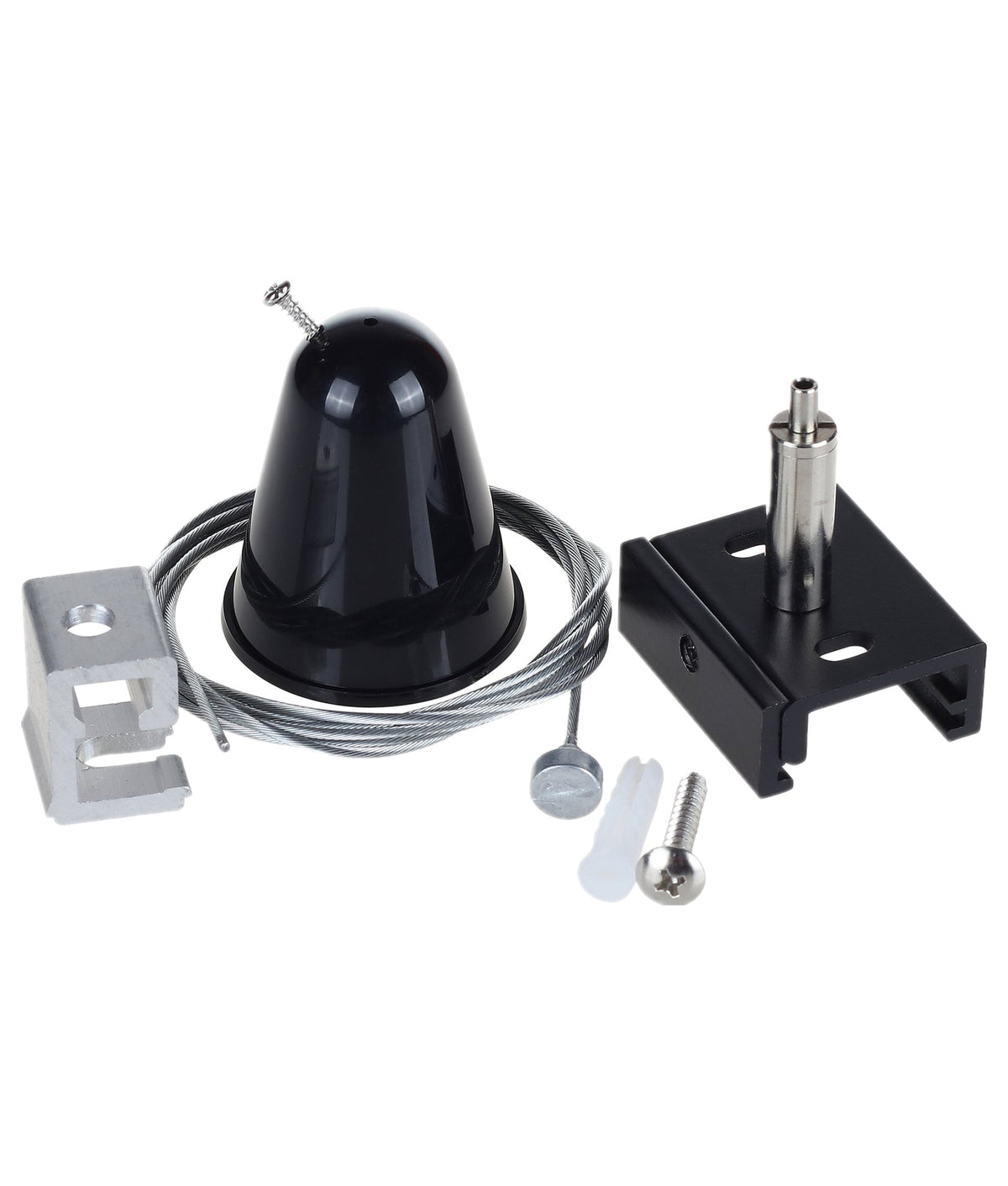 4 Wire 3 Circuit Track Suspension Kits & Suspension Clamp - Black / Suspension Mount Kit