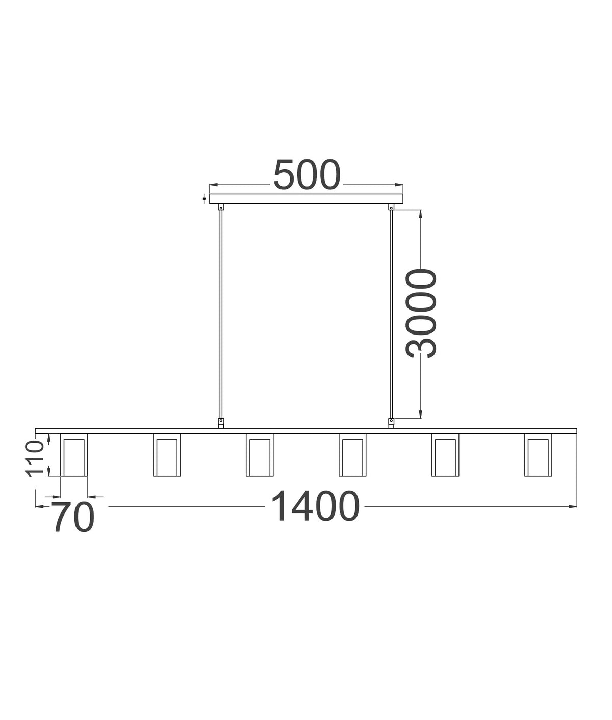 Tuberia Interior Linear Bar with Beige Travertine Tubular Shade Pendant Light