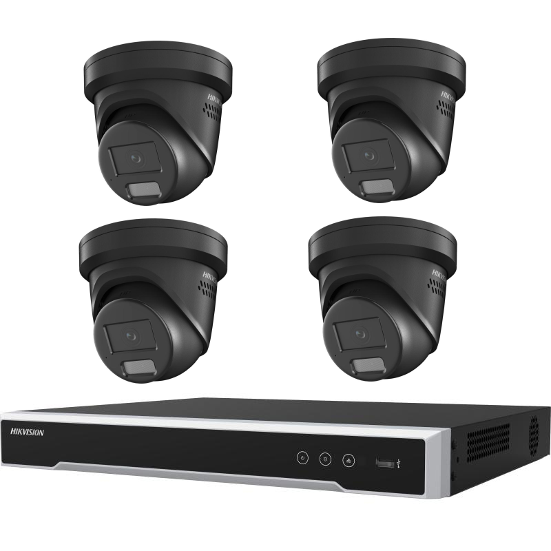 8MP Hikvision Colorvu CCTV Kit: 4 x Colorvu Turret Liveguard Cameras + 8CH M Series NVR / 3TB