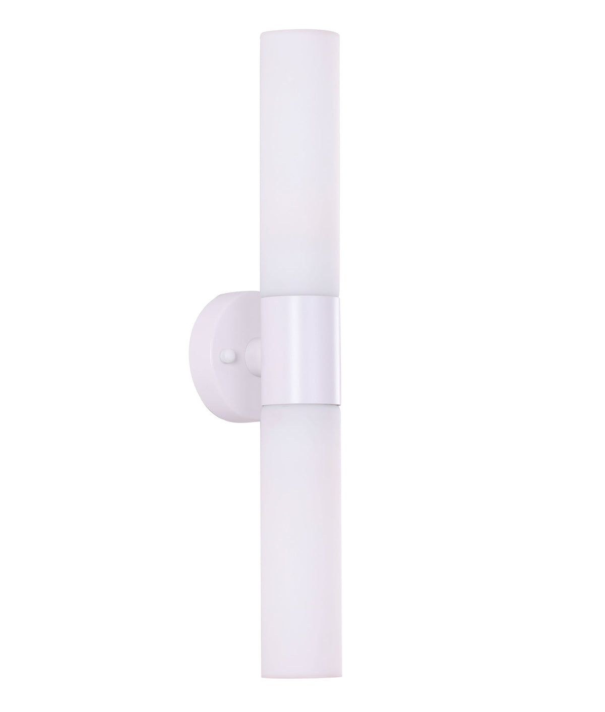 Vara Interior Tubular Up/Down Opal Glass Wall Light - White