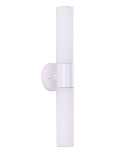 Vara Interior Tubular Up/Down Opal Glass Wall Light - White