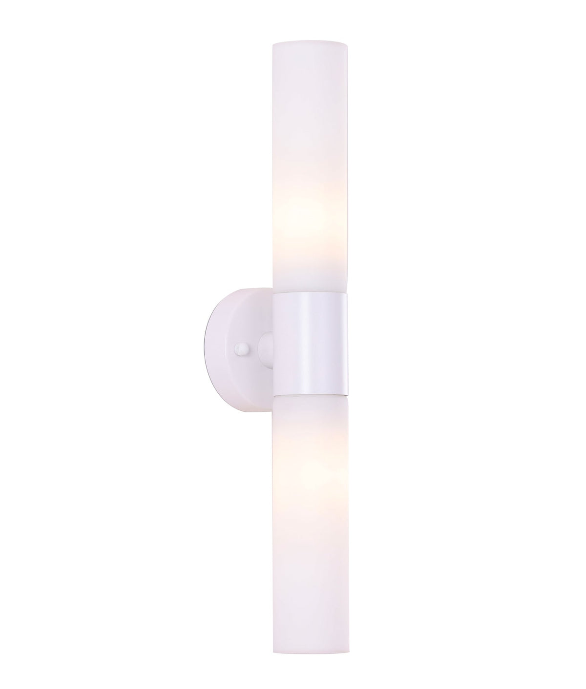 Vara Interior Tubular Up/Down Opal Glass Wall Light - White