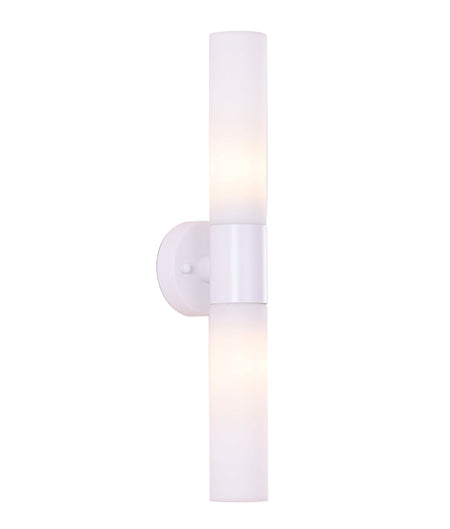 Vara Interior Tubular Up/Down Opal Glass Wall Light - White
