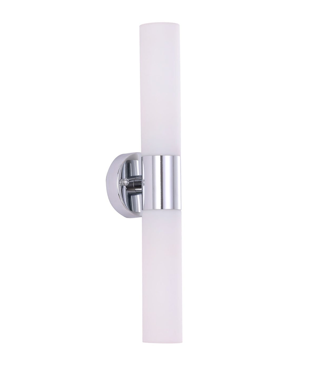 Vara Interior Tubular Up/Down Opal Glass Wall Light - Chrome