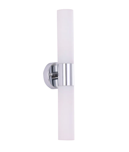Vara Interior Tubular Up/Down Opal Glass Wall Light - Chrome