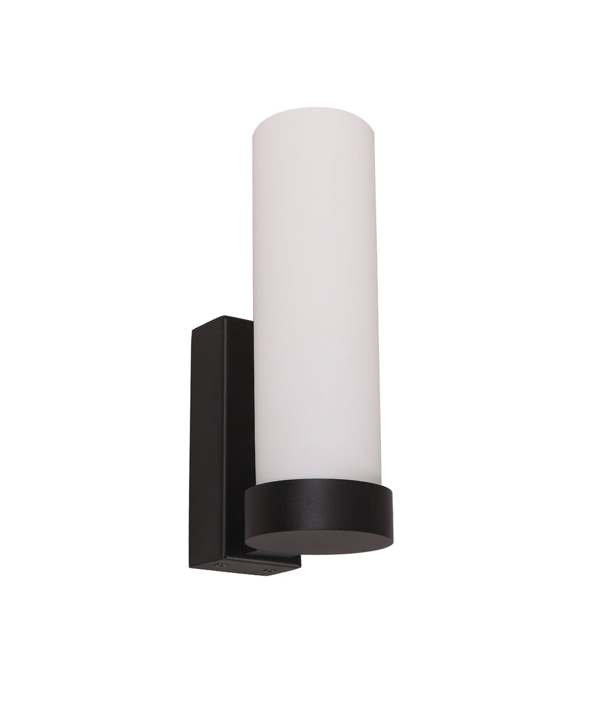 Vara Interior Tubular Up Opal Glass Wall Light - Black