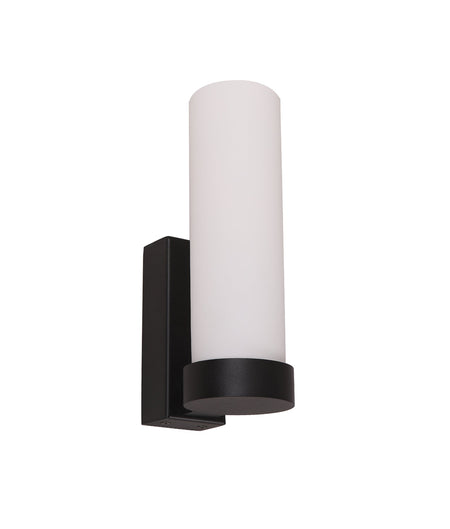 Vara Interior Tubular Up Opal Glass Wall Light - Black