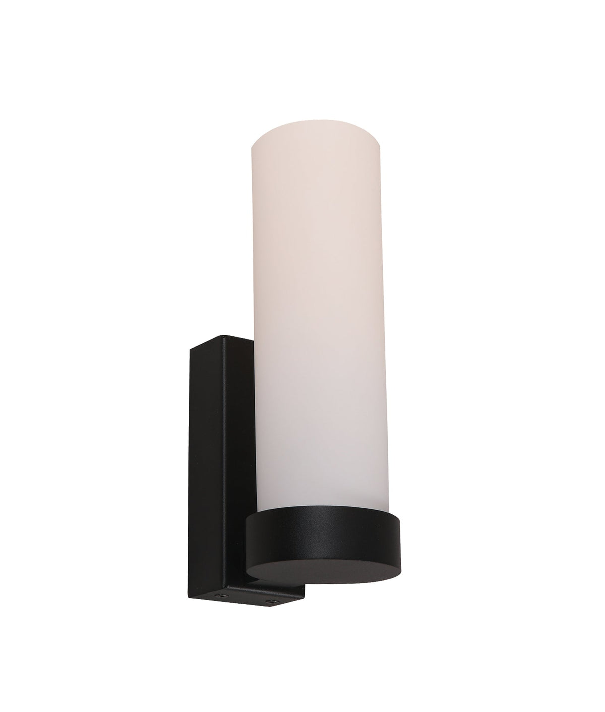 Vara Interior Tubular Up Opal Glass Wall Light - Black
