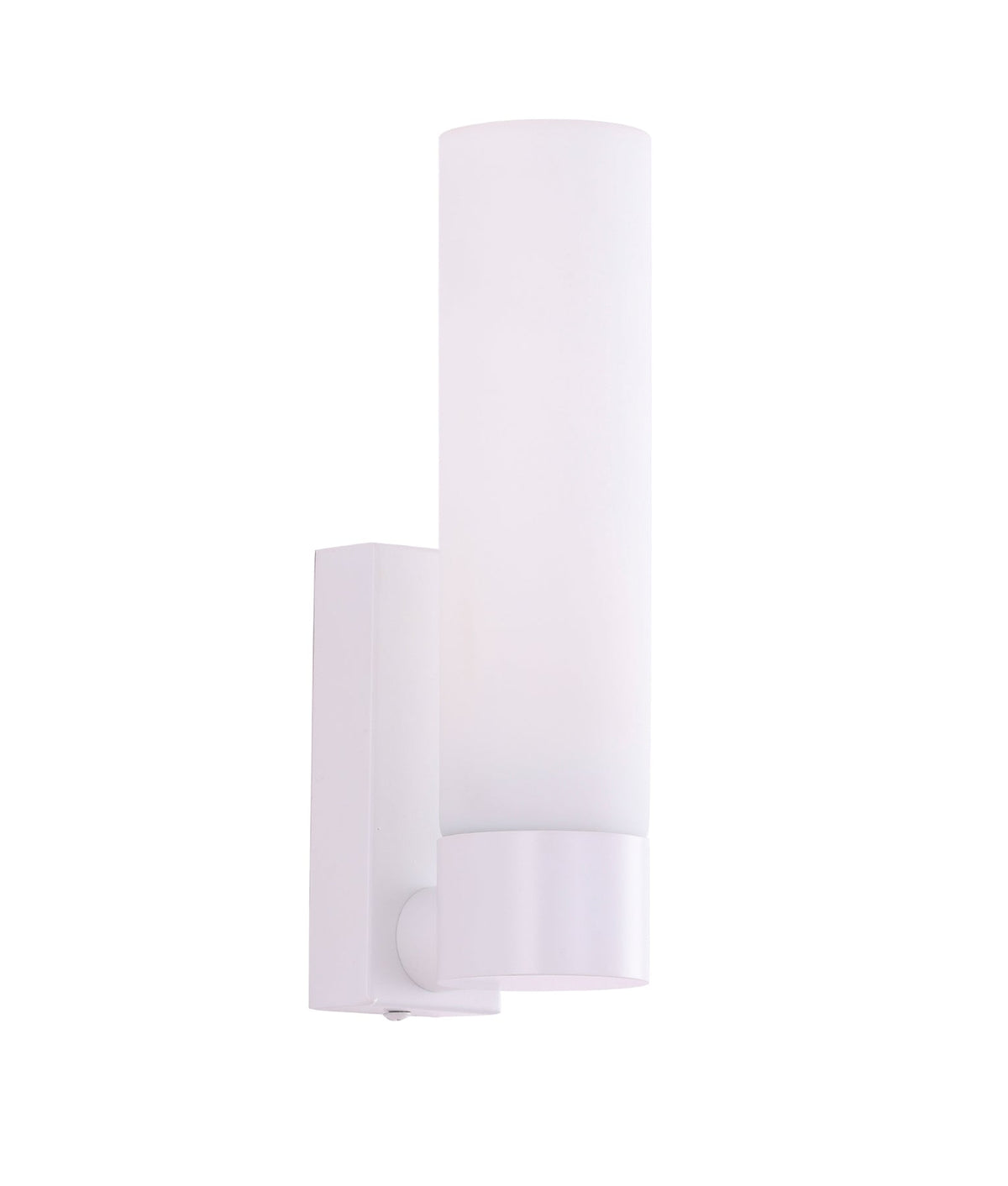 Vara Interior Tubular Up Opal Glass Wall Light - White