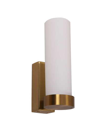Vara Interior Tubular Up Opal Glass Wall Light - Brass