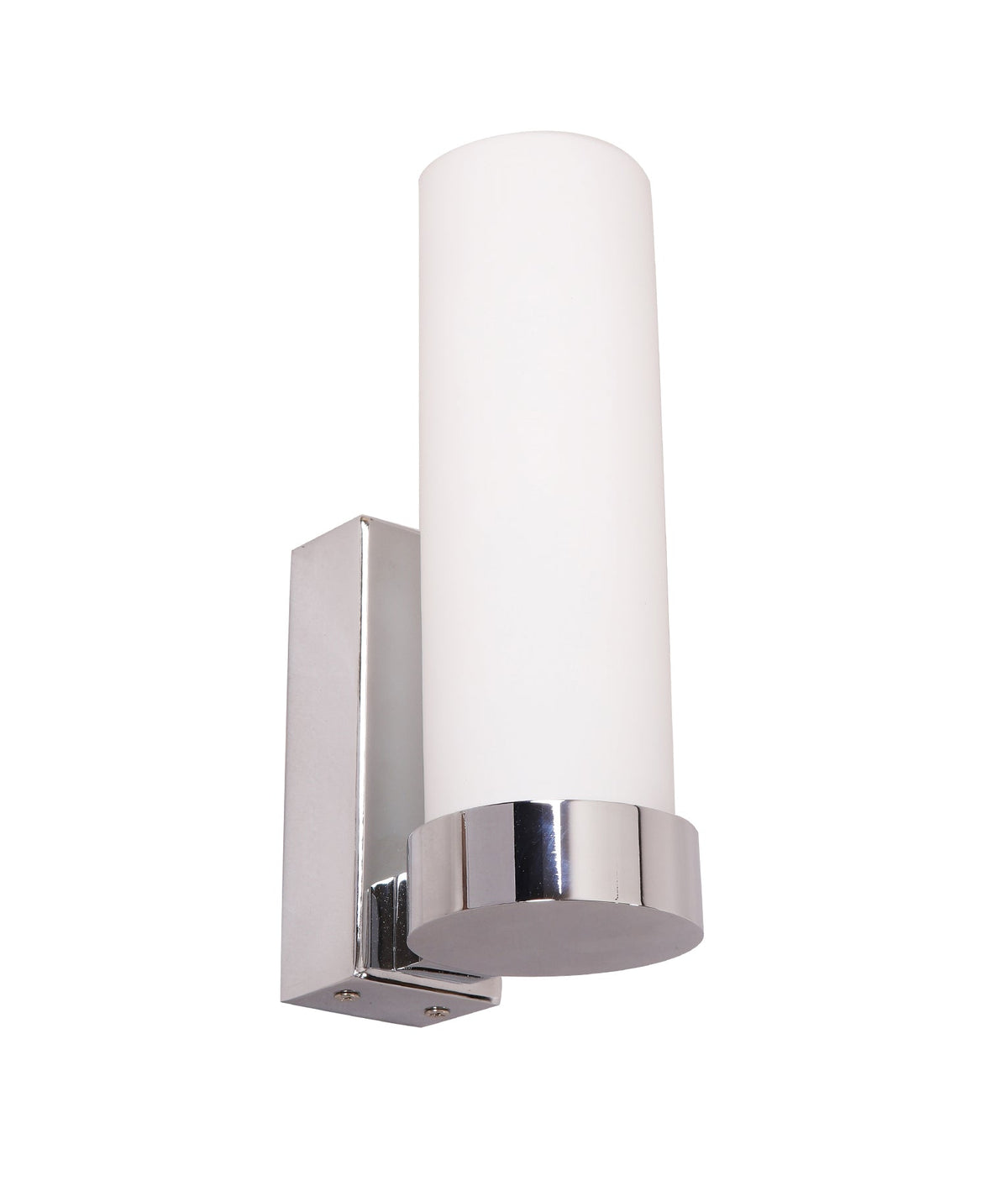 Vara Interior Tubular Up Opal Glass Wall Light - Chrome