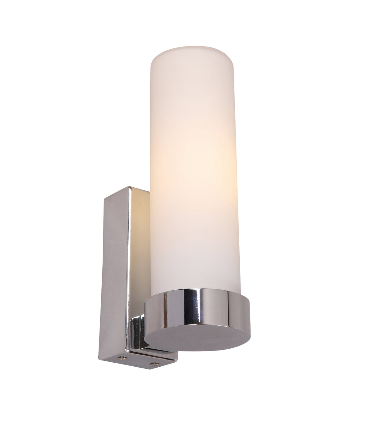 Vara Interior Tubular Up Opal Glass Wall Light - Chrome