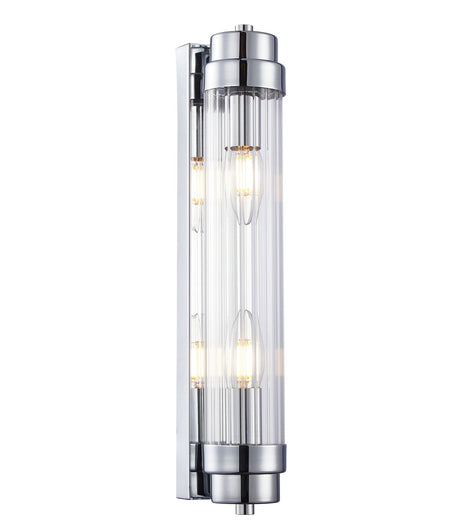Varillas Interior Up/Down Clear Glass Rod Wall Light - Chrome