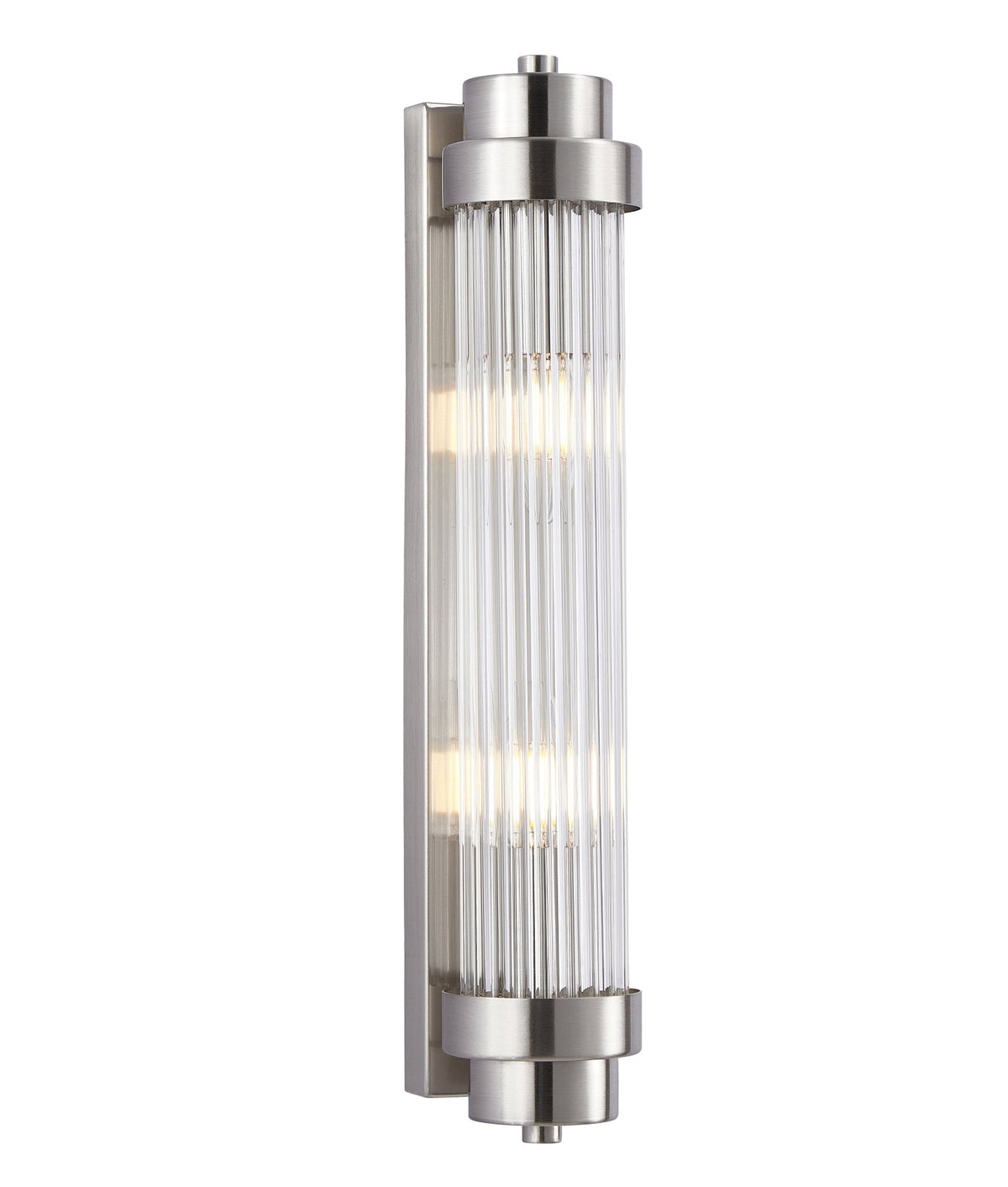 Varillas Interior Up/Down Clear Glass Rod Wall Light - Satin Chrome