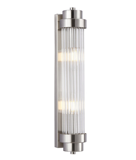 Varillas Interior Up/Down Clear Glass Rod Wall Light - Satin Chrome
