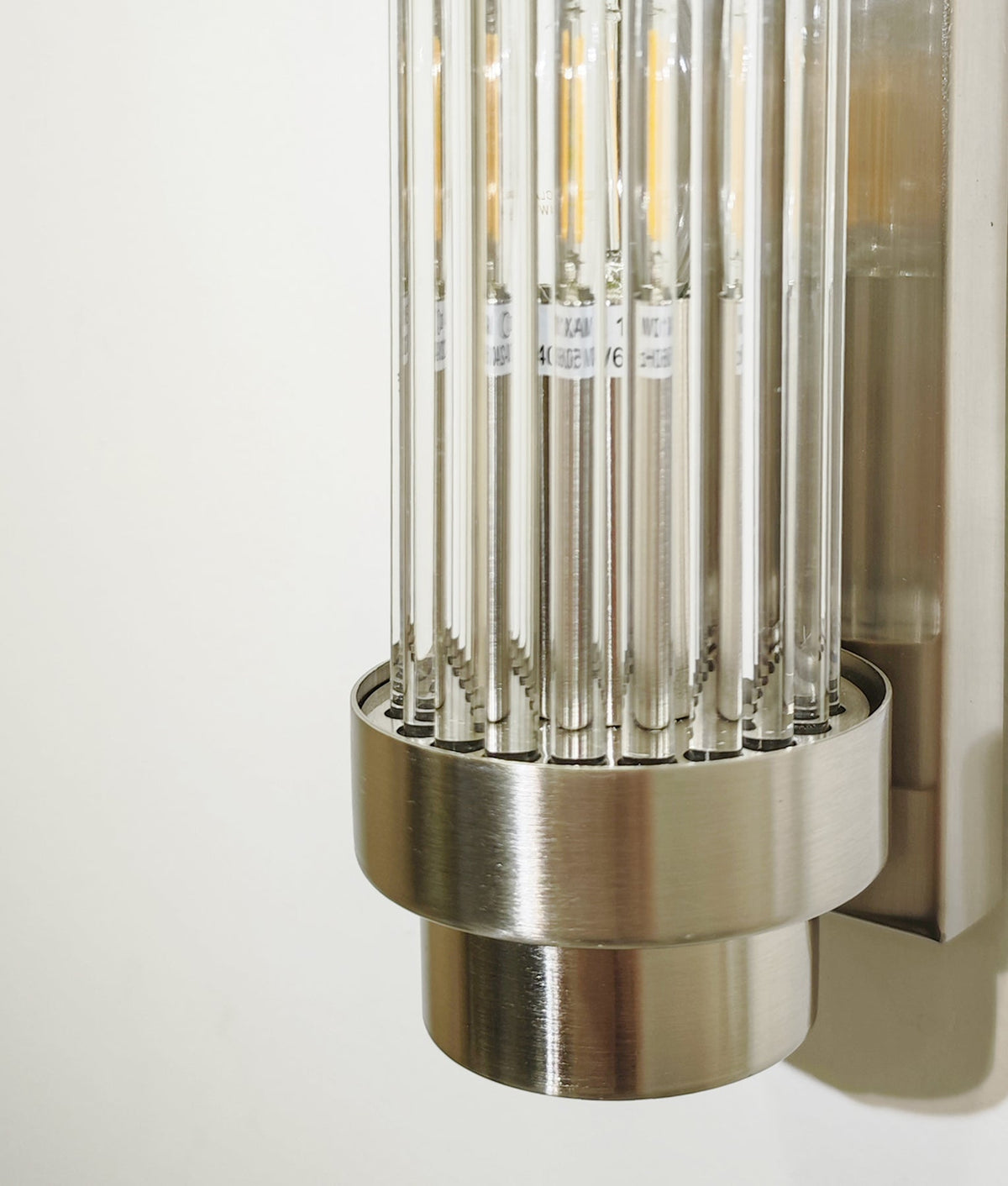 Varillas Interior Up/Down Clear Glass Rod Wall Light - Satin Chrome