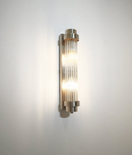 Varillas Interior Up/Down Clear Glass Rod Wall Light - Satin Chrome