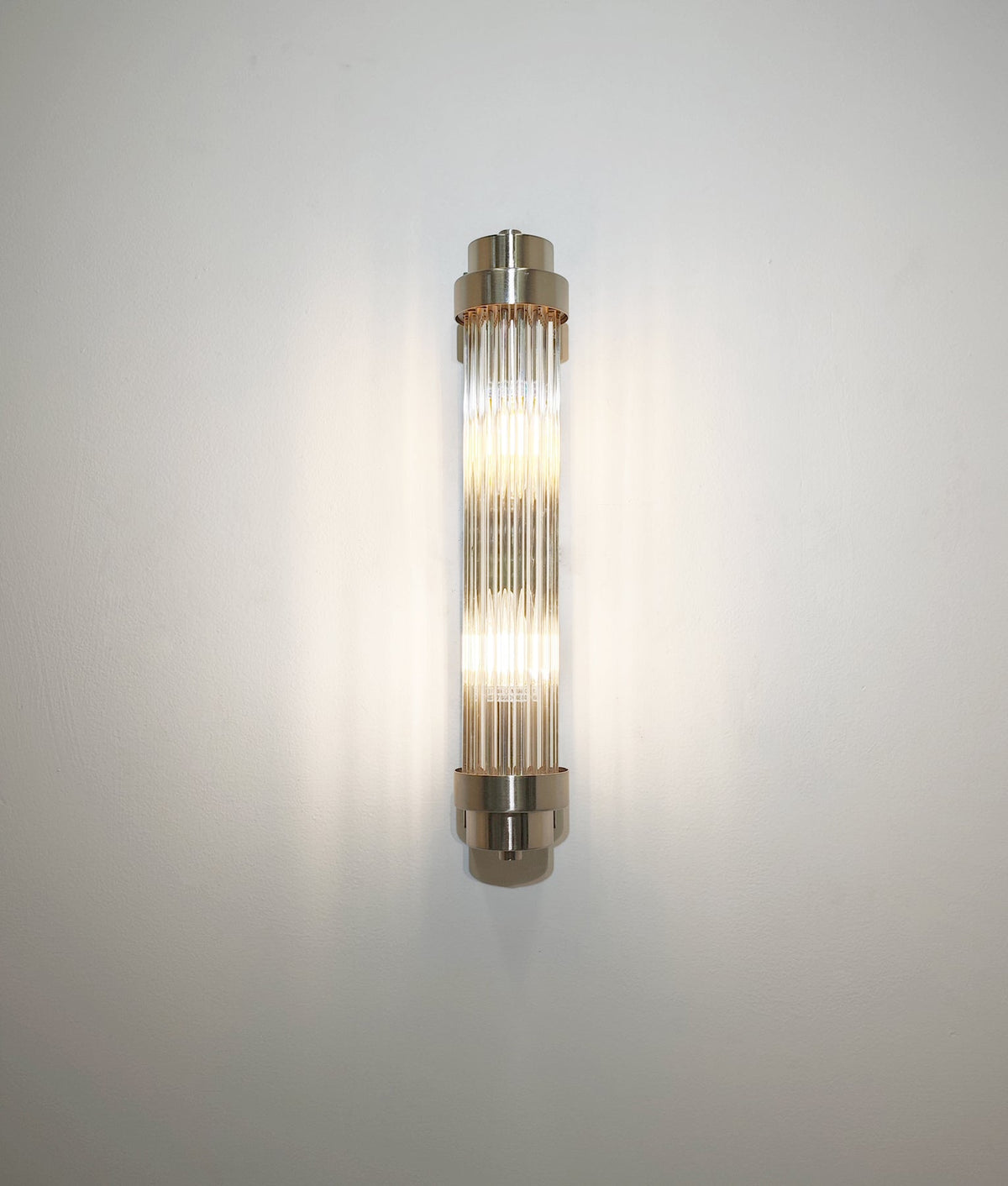Varillas Interior Up/Down Clear Glass Rod Wall Light - Satin Chrome
