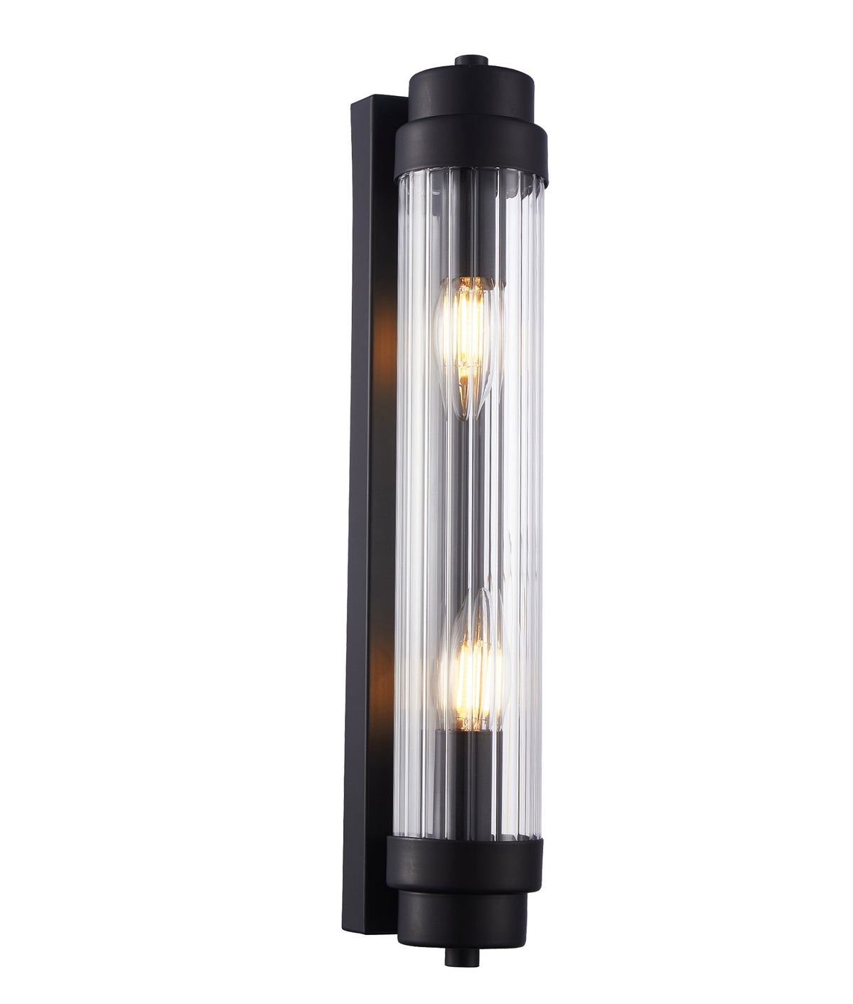 Varillas Interior Up/Down Clear Glass Rod Wall Light - Black