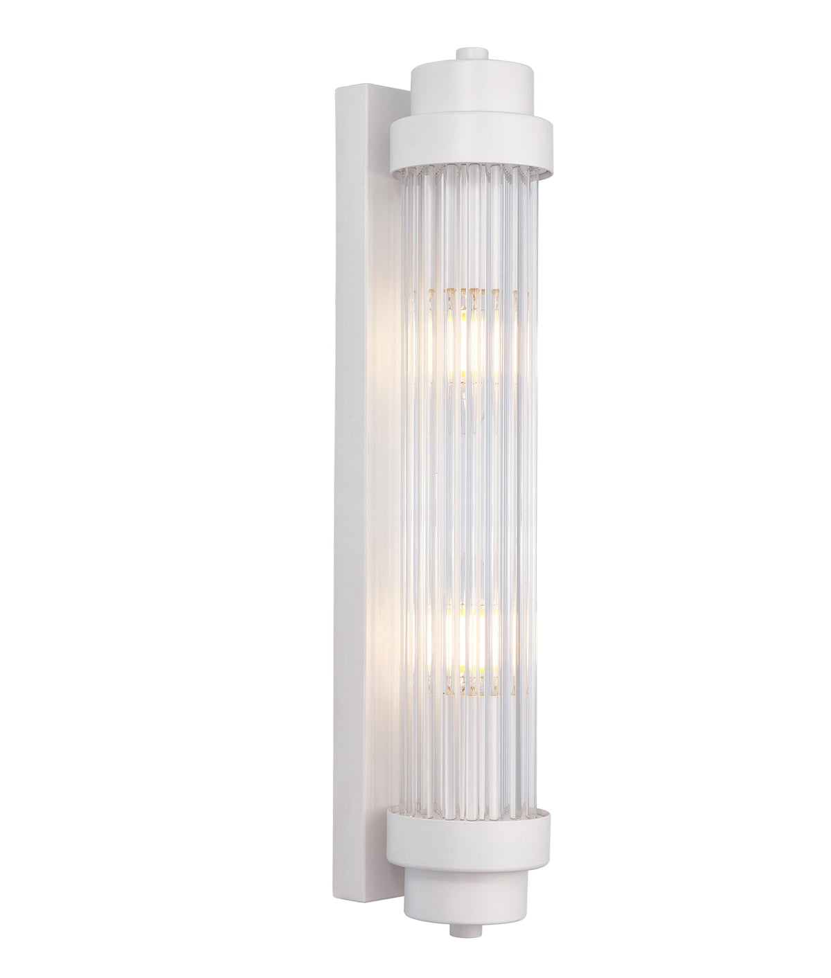 Varillas Interior Up/Down Clear Glass Rod Wall Light - White
