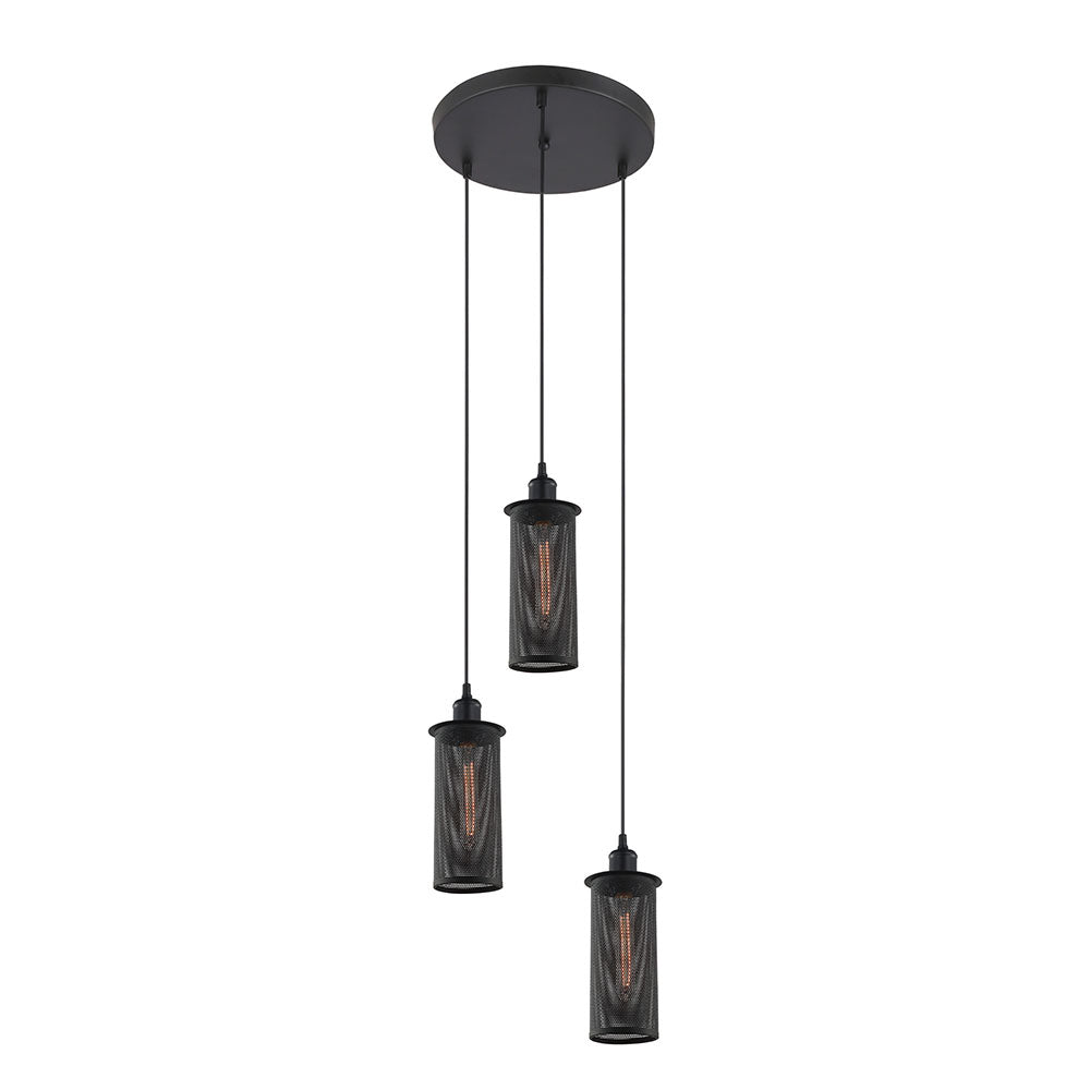Decorative 3 Light Pendant Black