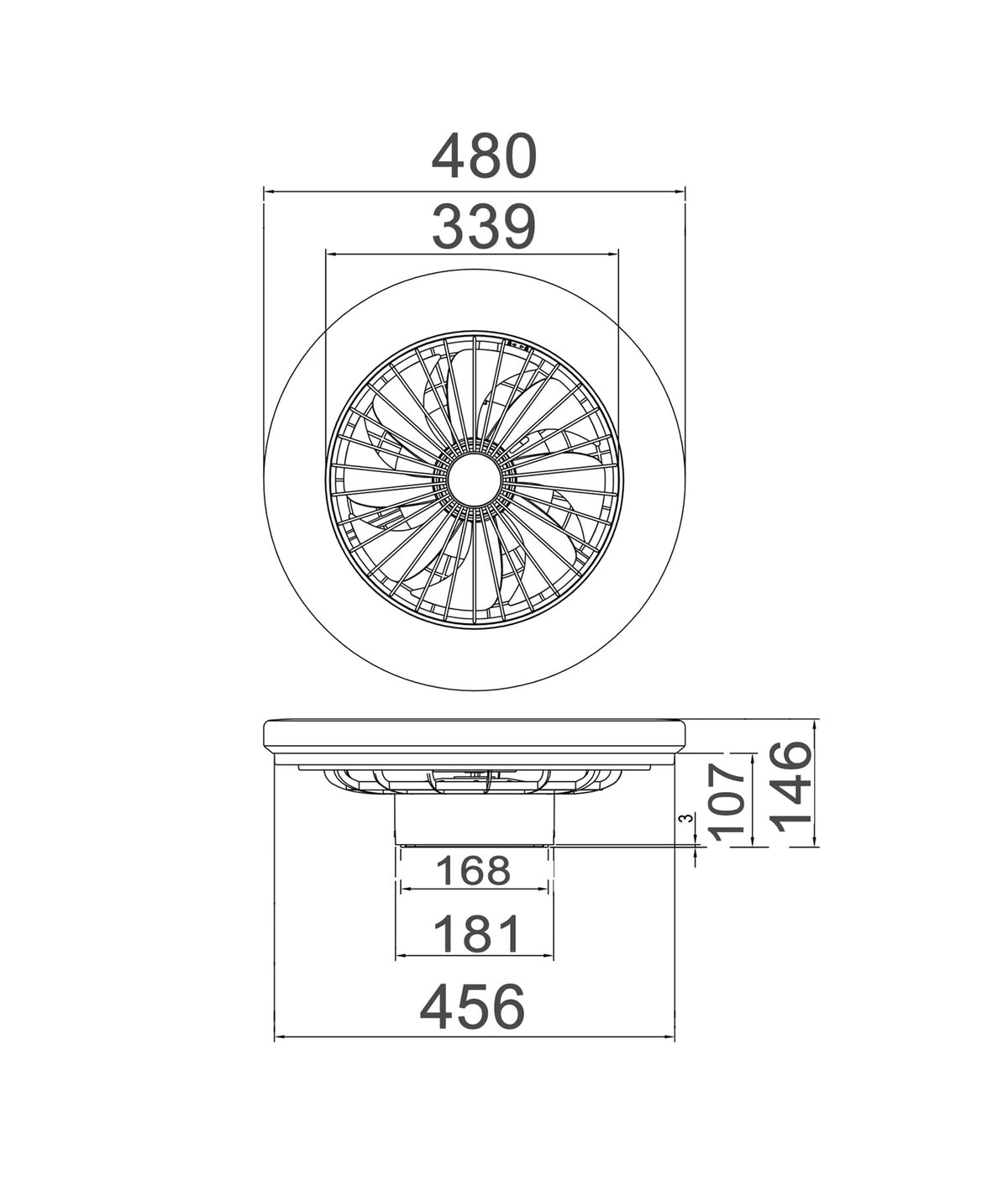 Viftu Interior Low Profile DC Surface Mounted Ceiling Fan with LED Tri-CCT Light