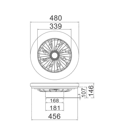 Viftu Interior Low Profile DC Surface Mounted Ceiling Fan with LED Tri-CCT Light