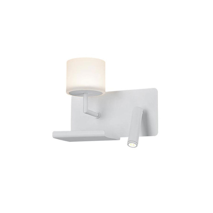 Oriented 9W LED Left Hand Interior Wall Light Matt White / Warm White