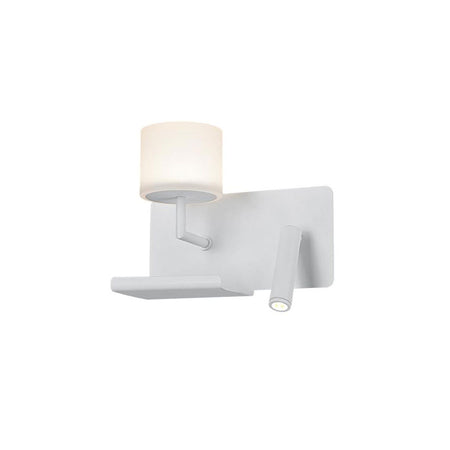 Oriented 9W LED Left Hand Interior Wall Light Matt White / Warm White