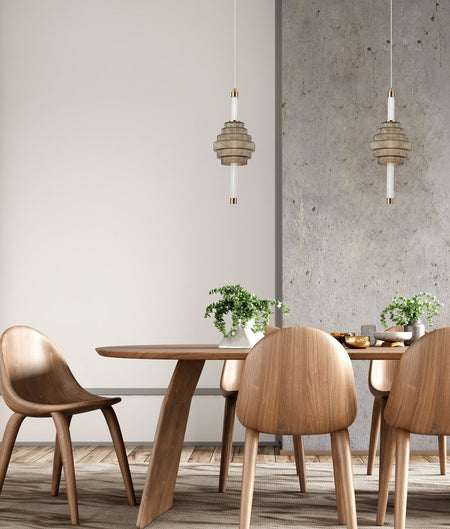 Wand Interior LED Tri-CCT Spinning Top Pendant Light IP20 - Coffee