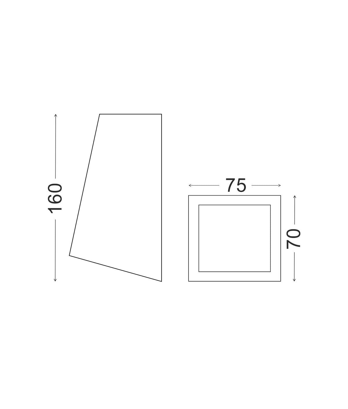 Wedge Exterior Wall Wedge Surface Mounted Light IP44 - Stainless Steel 316
