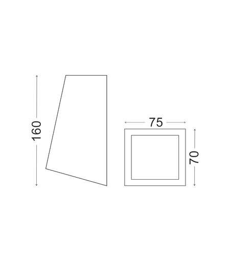 Wedge Exterior Wall Wedge Surface Mounted Light IP44 - Stainless Steel 316