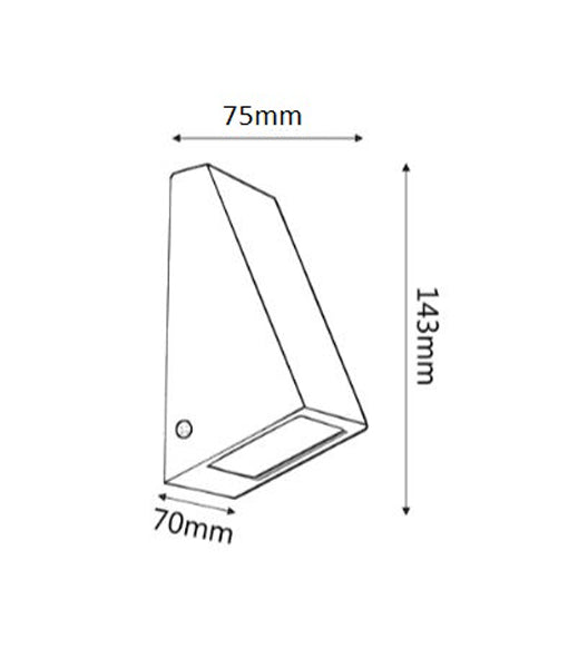 Wedge Exterior Wall Wedge Surface Mounted Light IP44 - Stainless Steel 316